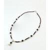 Necklace &quot;Magnetism&quot; Pearls, Garnet, silver