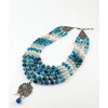 Necklace &quot;Ocean&quot; Agate, Pearls