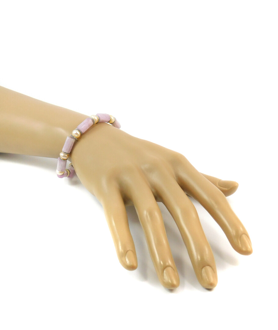 Bracelet "Spring Waltz" Pearls, Kunzite