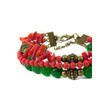 Bracelet &quot;Spruce&quot; Coral, Chrysoprase