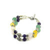 Bracelet &quot;Hutsul Motifs&quot; Citrine, Rose Quartz, Jade, Amethyst