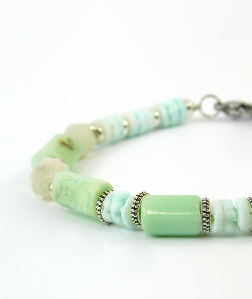 Bracelet "Spring Waltz" Amazonite, mother of pearl