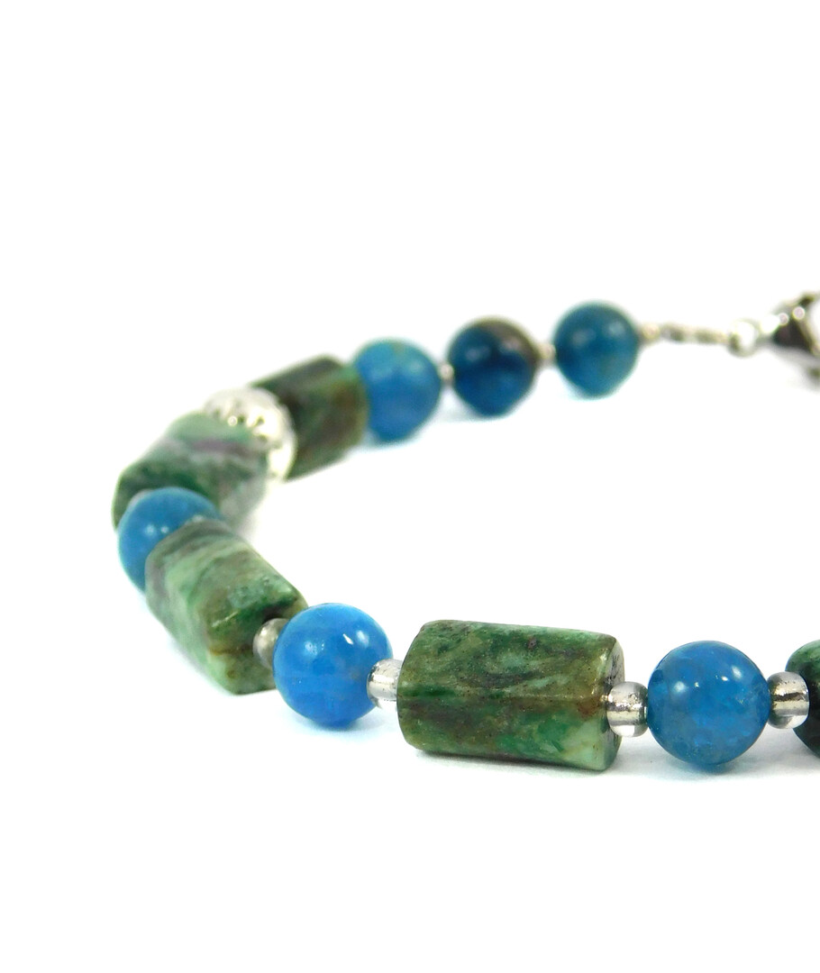 Bracelet "Spring Waltz" Apatite, Seraphinite