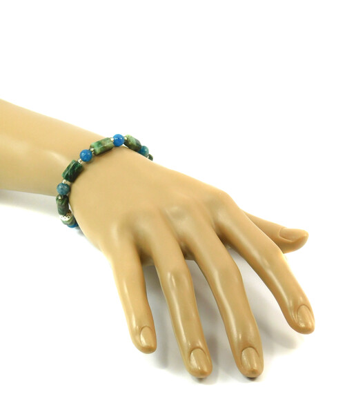 Bracelet "Spring Waltz" Apatite, Seraphinite