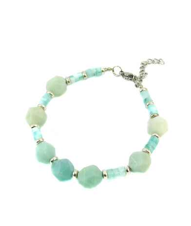 Bracelet "Spring Waltz" Amazonite, Skafarka shells