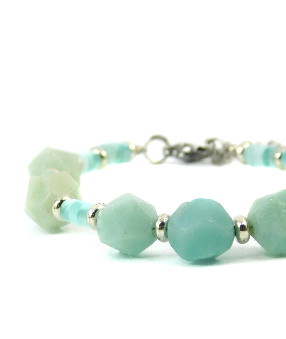 Bracelet "Spring Waltz" Amazonite, Skafarka shells