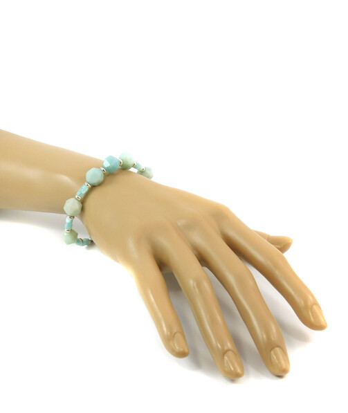 Bracelet "Spring Waltz" Amazonite, Skafarka shells