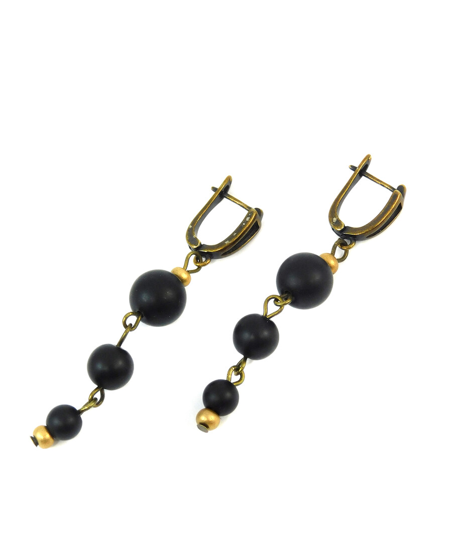 Earrings "Gold of the Carpathians" Shungite