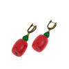 Earrings &quot;Smereka&quot; Coral press, Chrysoprase