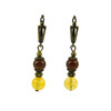 Earrings &quot;Hutsul motifs&quot; Cat&#039;s eye, Citrine