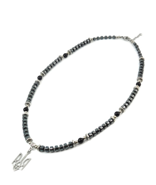 Necklace "Keeper" Hematite, Agate