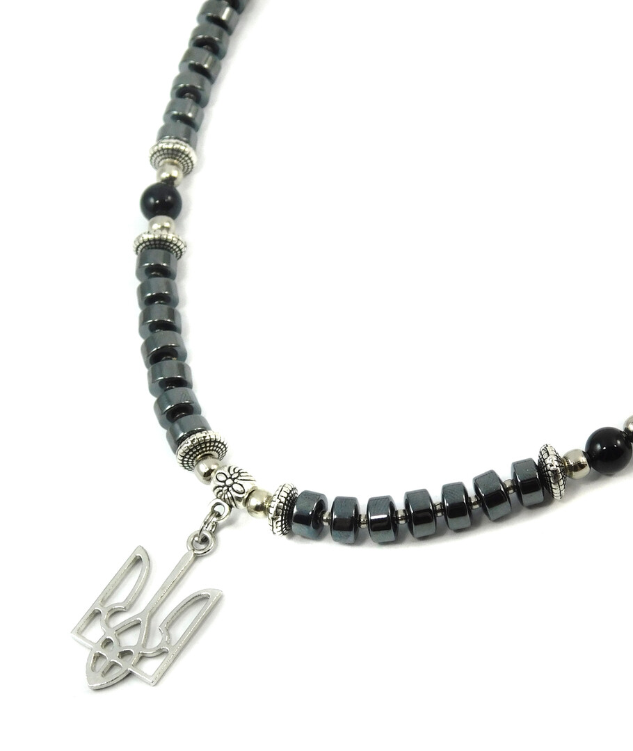 Necklace "Keeper" Hematite, Agate