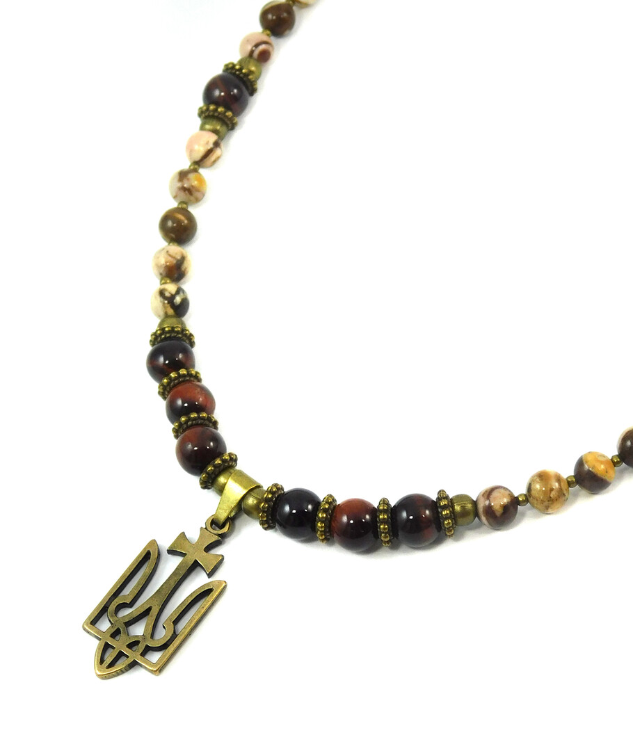 Necklace "Knight" Jasper, Bull's eye