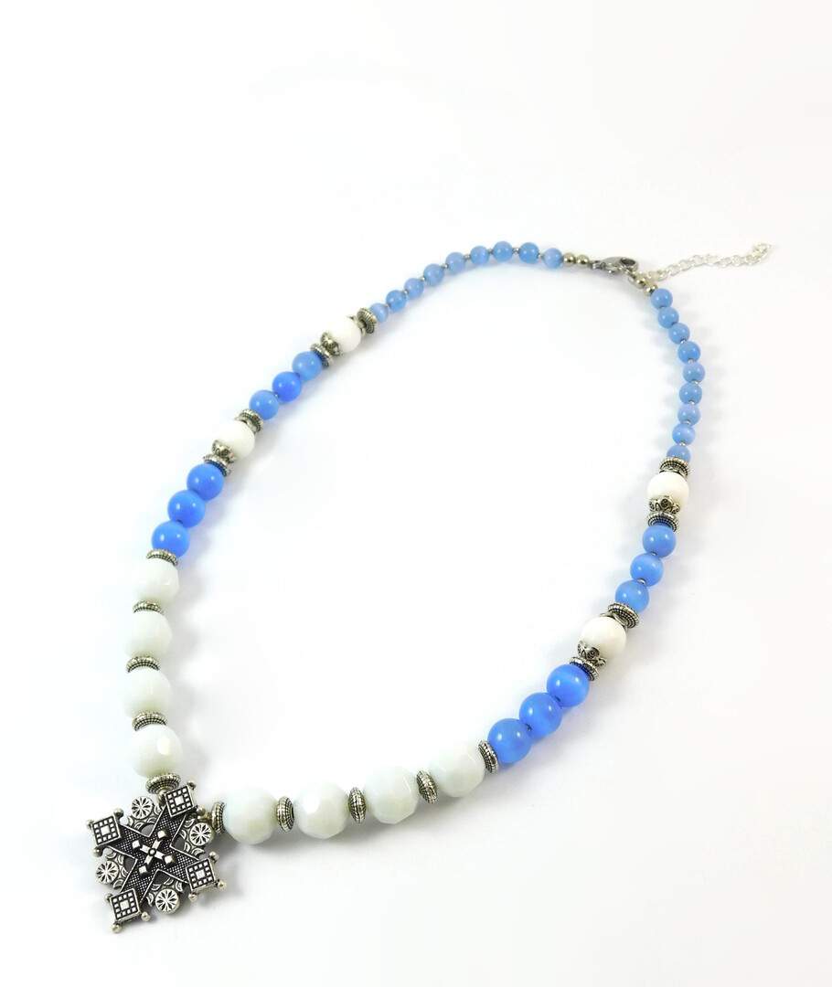 Necklace "Sea dew 2" Agate, Cat's eye