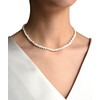 Exclusive pearl necklace, silver