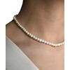 Exclusive pearl necklace, silver