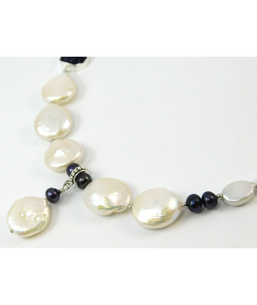 Necklace "Ursula" Pearls are dark, baroque