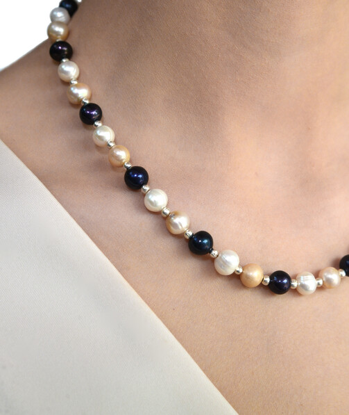 Necklace "Waltz of Pearls" Pearls, silver