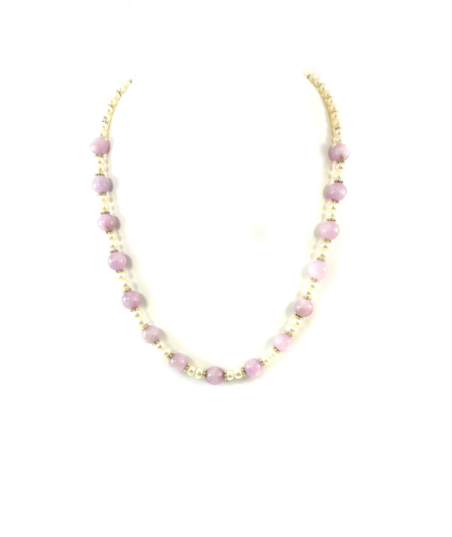 Exclusive necklace "Violia" Kunzite, Pearls