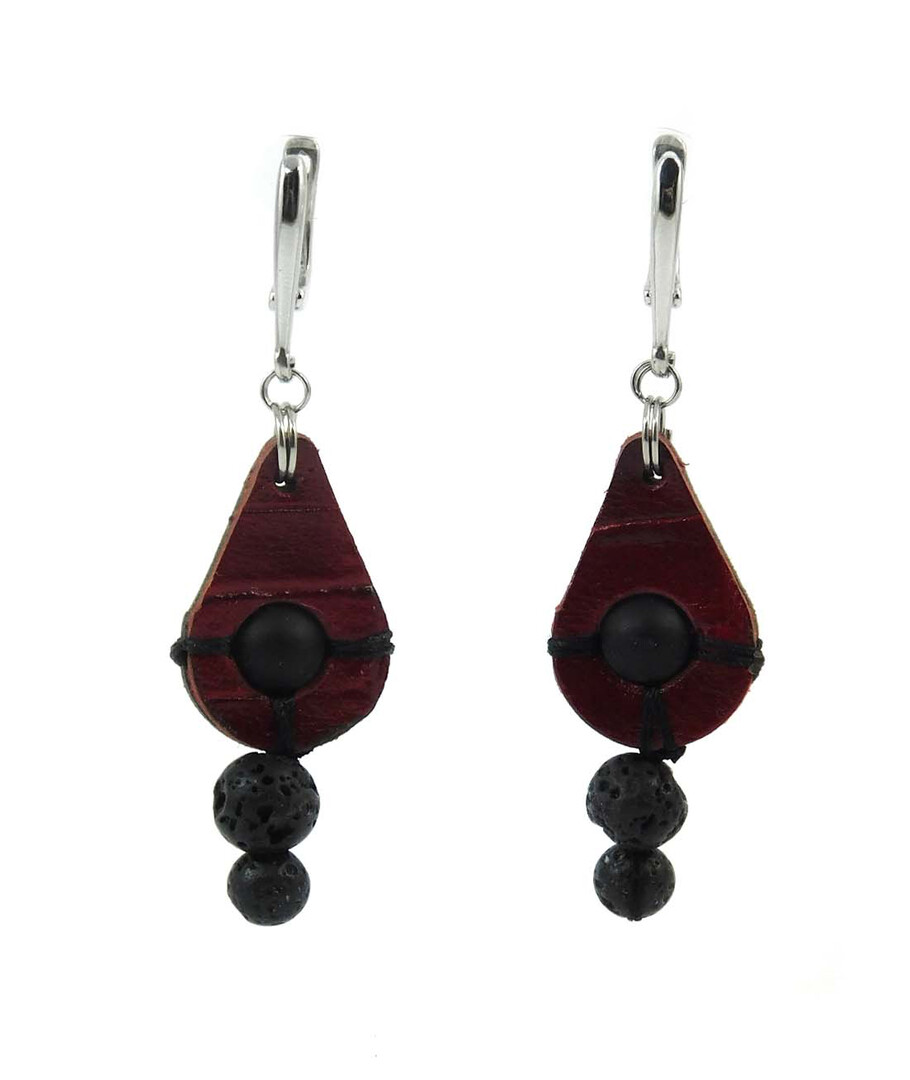 Earrings "Carmenta" Hematite, Shungite imitation