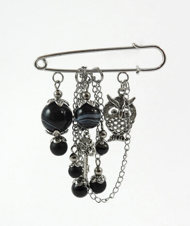 Earrings "Carmenta" Hematite, Shungite imitation