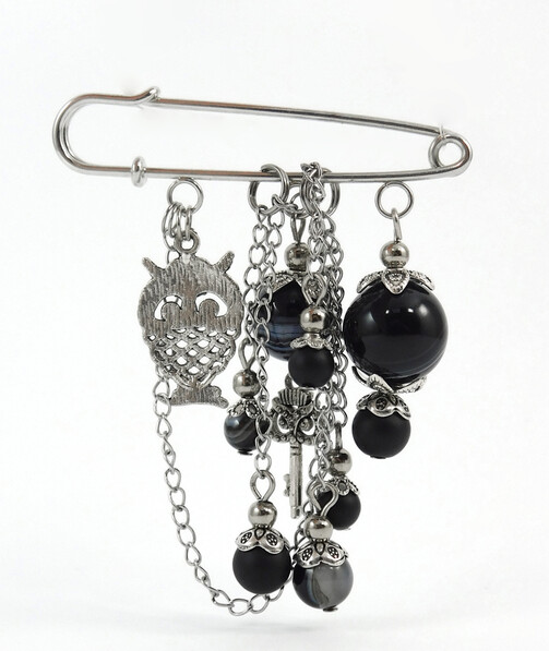 Earrings "Carmenta" Hematite, Shungite imitation