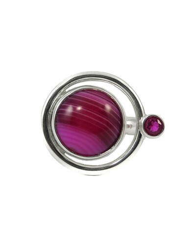 Agate ring 18х20мм, silver