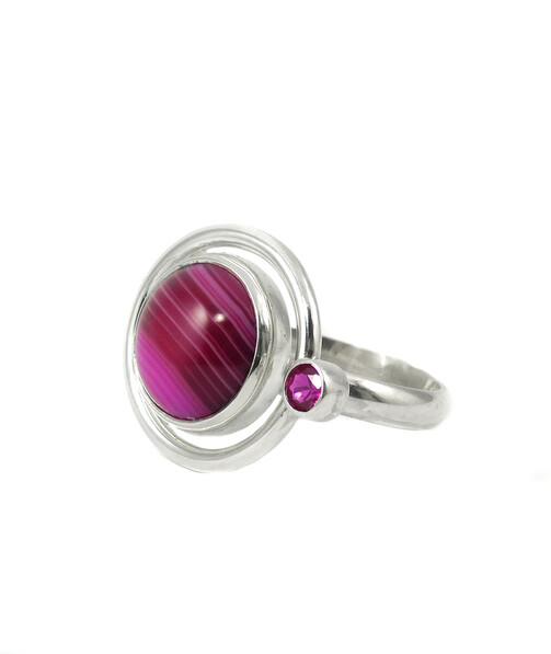 Agate ring 18х20мм, silver