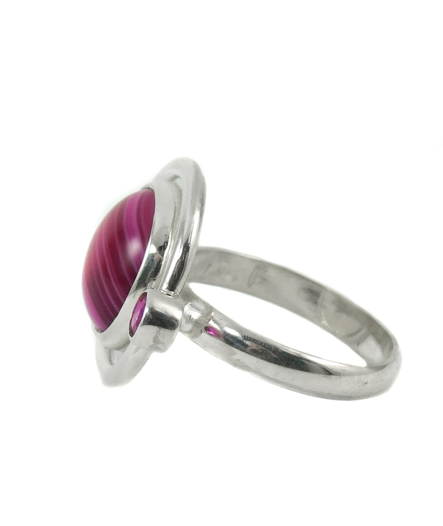 Agate ring 18х20мм, silver