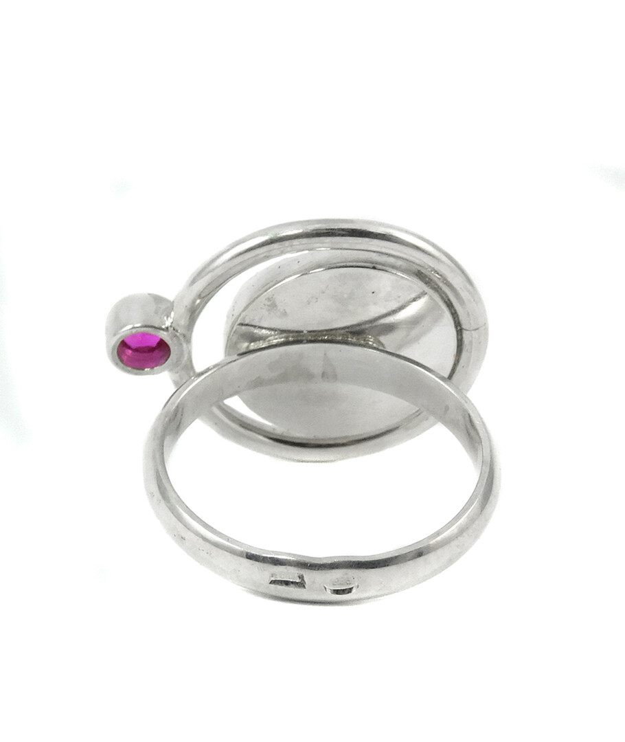 Agate ring 18х20мм, silver