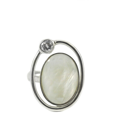 Agate ring 18х20мм, silver