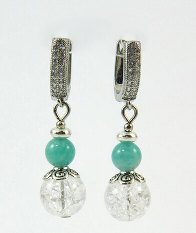 Earrings "Fairy" Amazonite, Quartz