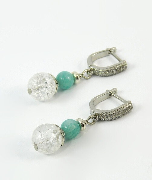 Earrings "Fairy" Amazonite, Quartz