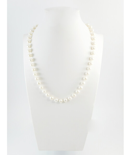 Exclusive pearl necklace, silver