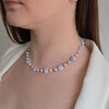 Necklace &quot;Belle&quot; Pearls, Tanzanite, Sapphire