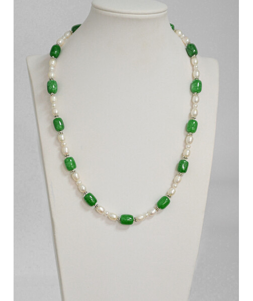 Necklace "Royal Pearls" Chrysoprase, Pearls