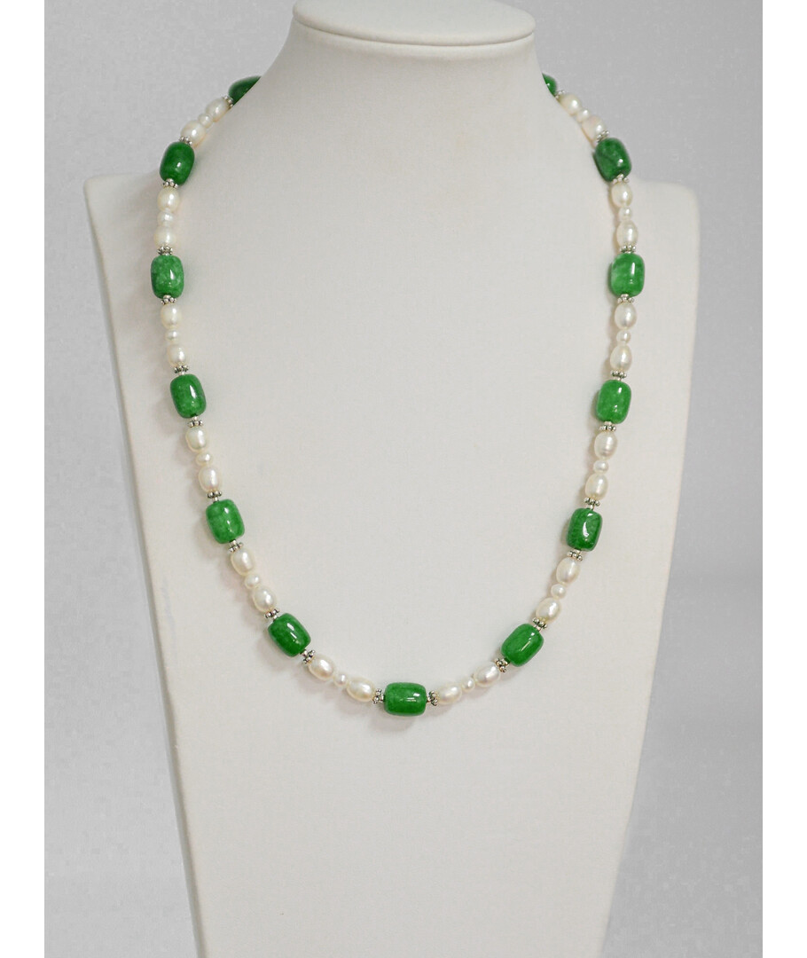 Necklace "Royal Pearls" Chrysoprase, Pearls