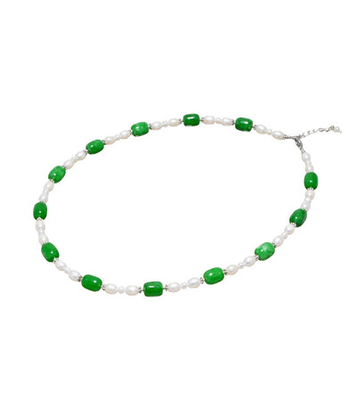 Necklace "Royal Pearls" Chrysoprase, Pearls