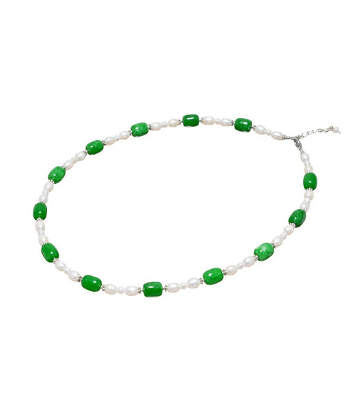 Necklace "Royal Pearls" Chrysoprase, Pearls