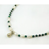 Necklace &quot;Soprano&quot; Malachite, Pearls, silver