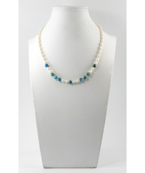 Necklace "Seahorse" Pearls, Apatite