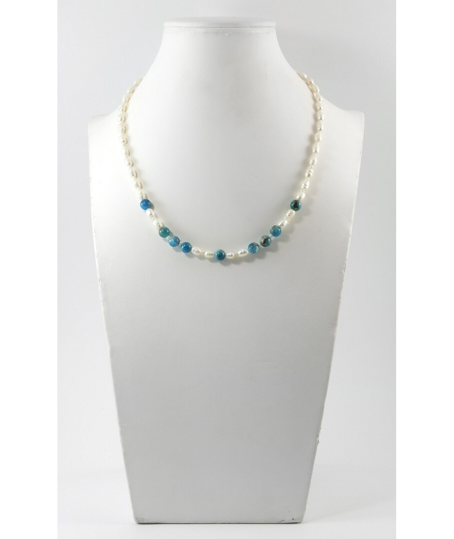 Necklace "Seahorse" Pearls, Apatite