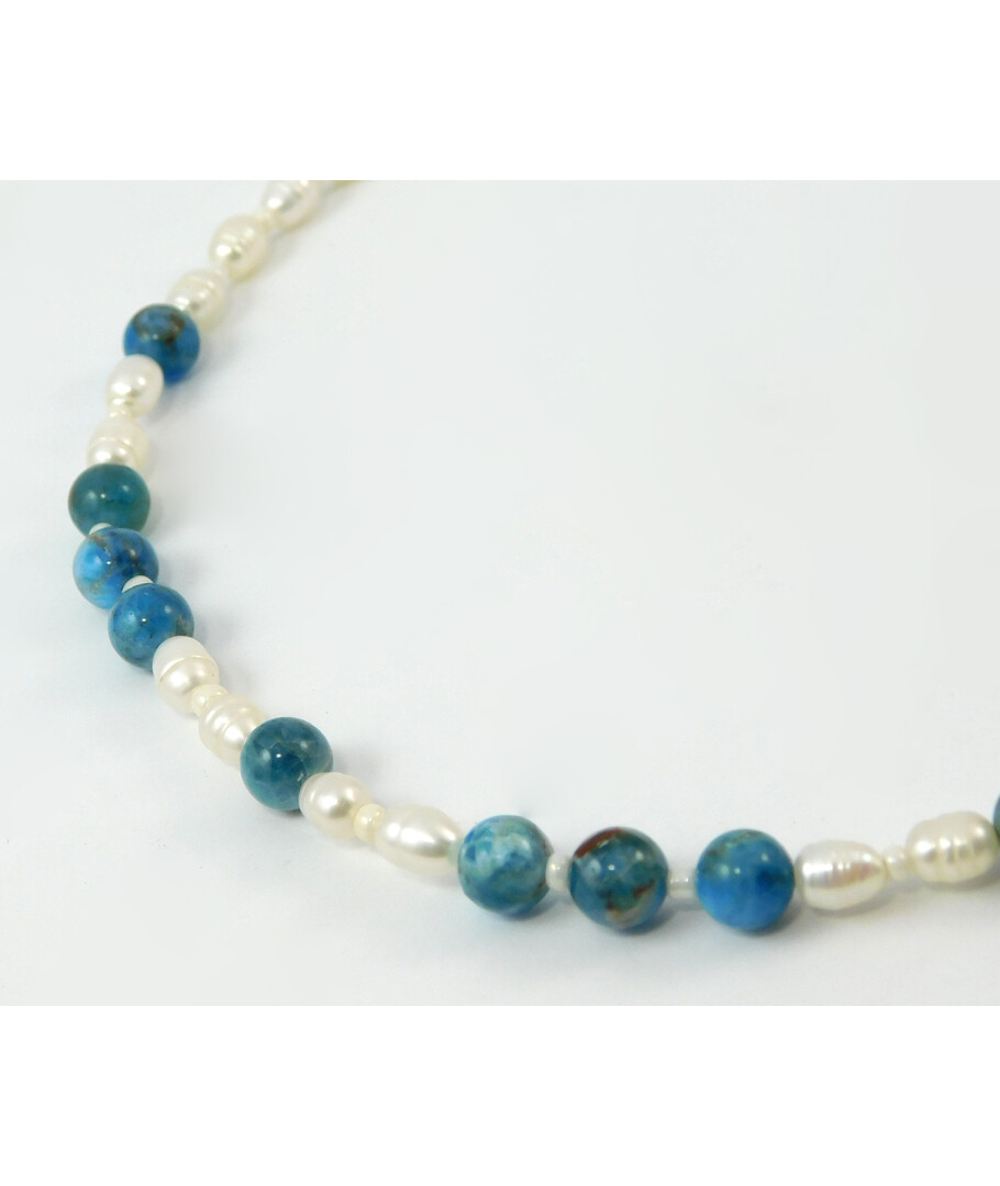 Necklace "Seahorse" Pearls, Apatite