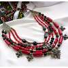 Exclusive necklace &quot;Voladarka&quot; Coral, Agate