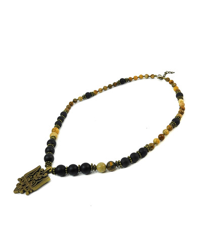 Necklace "Volcano" Shungite imitation, Jasper