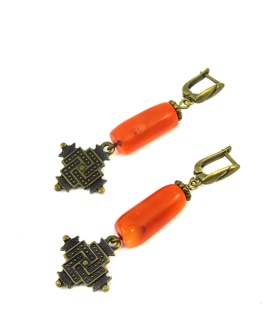 Earrings "Warmth of the Earth" Carnelian