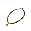 Necklace &quot;Golden Waves&quot; Amber, Hawk&#039;s Eye