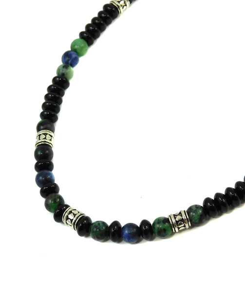 Necklace "Amulet of Thor" Agate, Sodalite, Zoisite