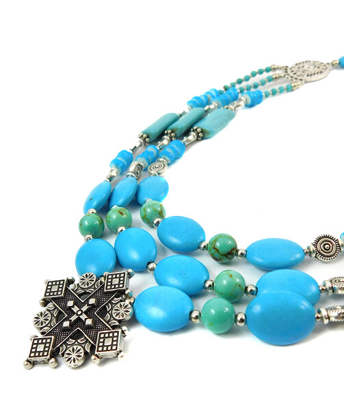 "Wendel" Turquoise necklace, Scafarka shells