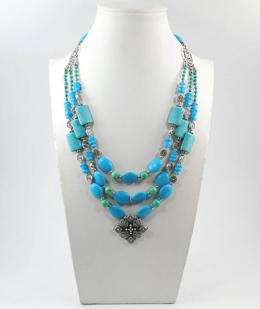 "Wendel" Turquoise necklace, Scafarka shells